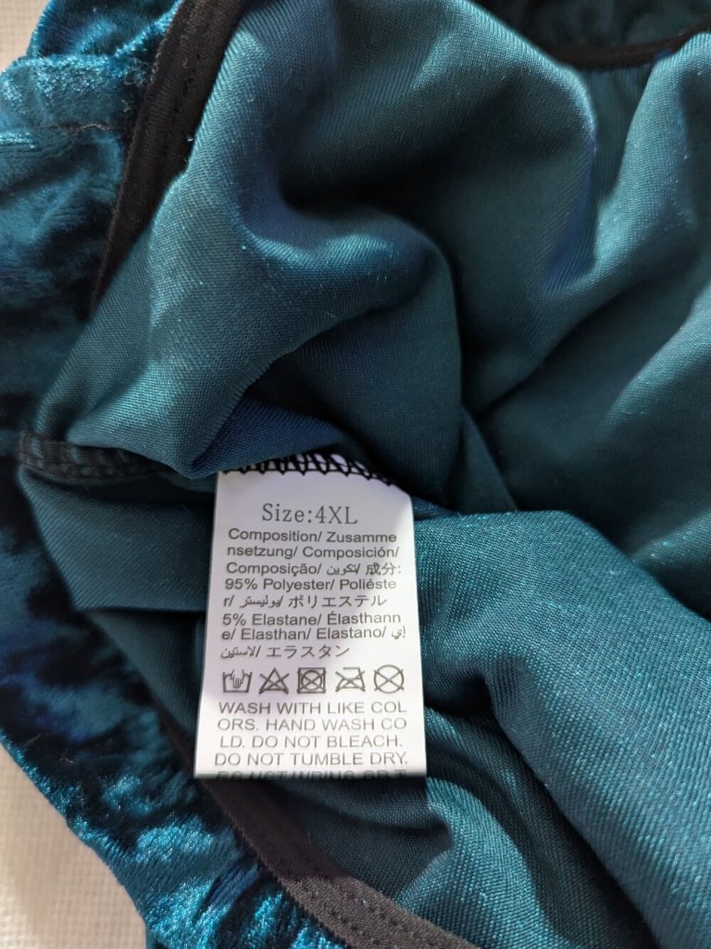 Plus size Lace Velvet Teddy Bodysuit Teal & Black NIP - Picture 7 of 7